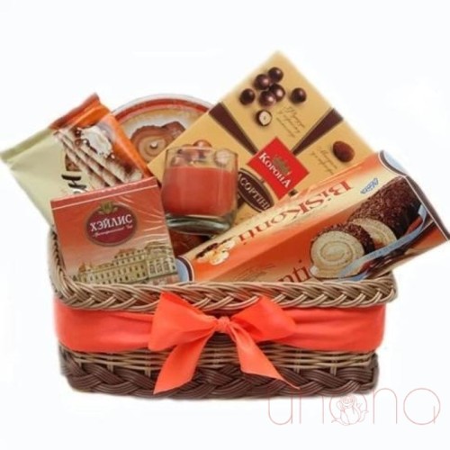 Coffee, Chocolates & Cookies Gift Basket (Regular)